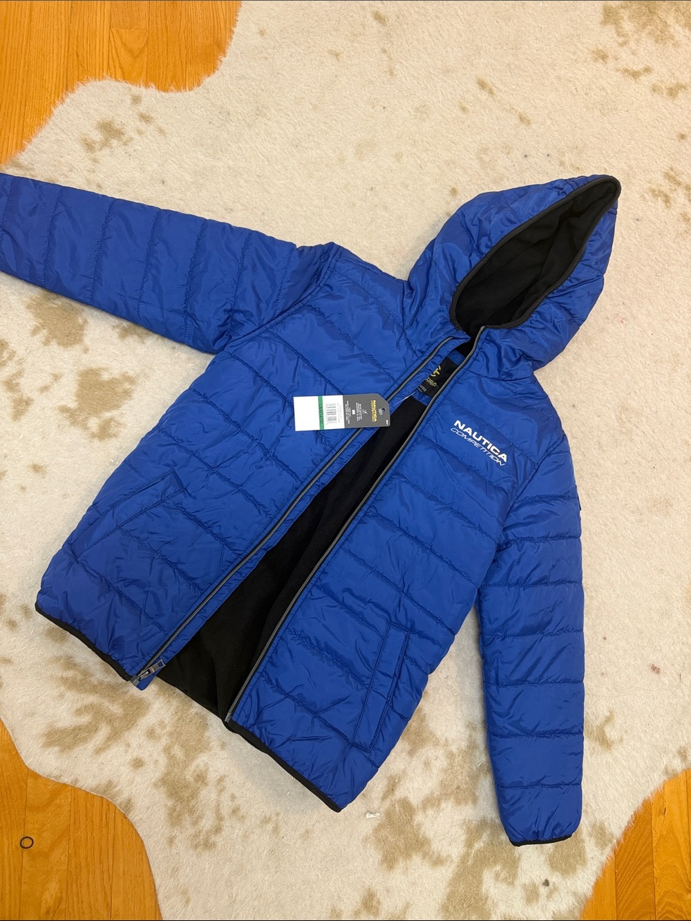 Nautica Kids Hooded Puffer Jacket in Royal Blue